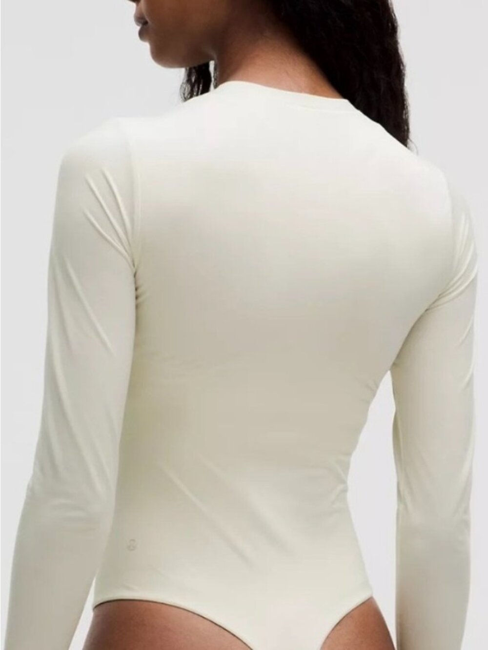Lululemon Wundermost Crewneck Long Sleeve Bodysuit Small Bone Nulu Clean Girl S - Picture 2 of 9